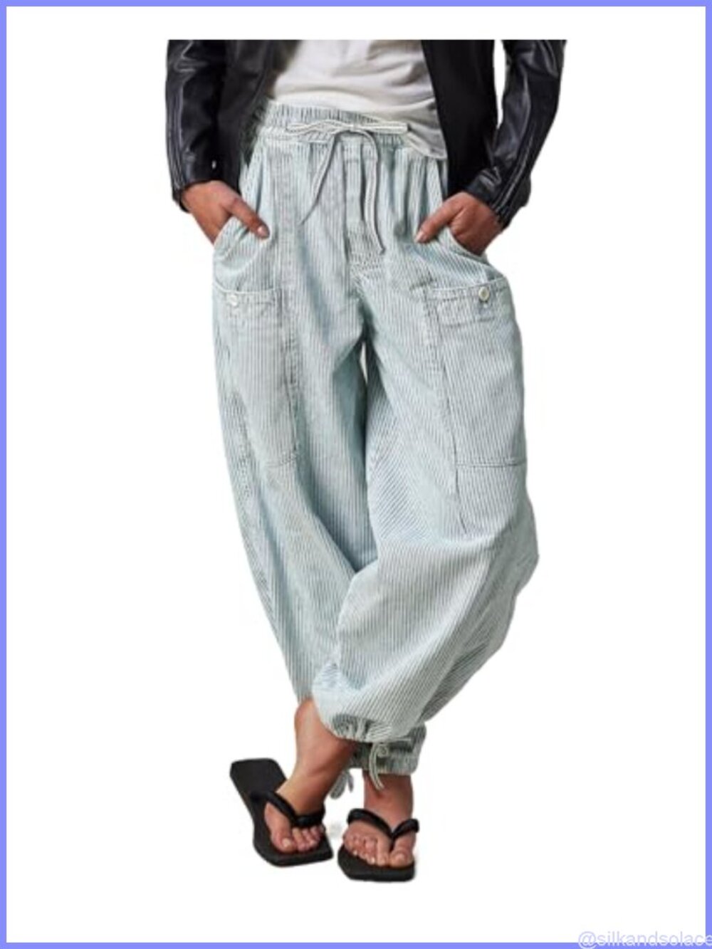Baggy Barrel Jeans Wide Leg Boyfriend Low Rise Elastic Waist Denim